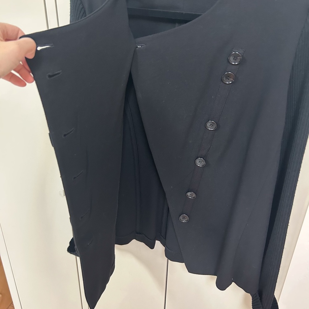 LAFAYETTE 148 Women Black Extrafine Wool Sweater sleeves jacket blazer - sz L - Picture 9 of 14